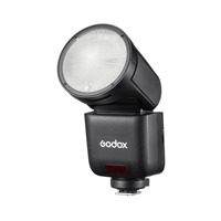Flash de Cabeza Redonda Godox V1 Mid, 2.4G TTL HSS 1/8000s, Recargable, para Cámaras Canon, Nikon, Sony, Fuji, Olympus, Panasonic