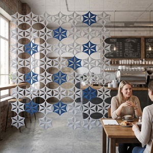 Nouveau design, panneau en flocons de neige 3D en PET, E0 ROHS, polyester, réduction du bruit, installation <span class=keywords><strong>facile</strong></span>, séparateur de pièce pour bibliothèque, école, chambre d'enfants - Product Image 4