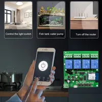 Module d'interrupteur intelligent WiFi Tuya 12V/24V/220V RF 433MHz, contrôle à distance des appareils, relais 4 canaux, contrôle par application Alexa Google Home
