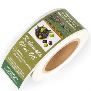 Kunden spezifisch bedruckte Olivenöl flasche Logo Aufkleber Olivenöl leere Plastik flaschen Etiketten aufkleber