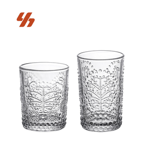 Altmodisches Whiskey-Glas 360ml Dekorativer Vintage Bohemian Glas-Tumbler Zylindrischer Relief-Wasser-Saft-Milch-Tee-Becher <span class=keywords><strong>Tattoo</strong></span> - Product Image 1