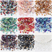 Zhubi Multi Couleurs 6MM Perles De Verre Carrées Plates 50pcs AB Cubes De Cristal Brillant Perles De Verre Glaçure pour Kits De Fabrication De Bijoux