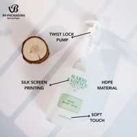 500ml 16.7oz Vide Haute Qualité HDPE Couleur Personnalisée Doux Au Toucher Givré Transparent Emballage Shampooing En Plastique Pompe Lotion Bouteille