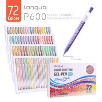 Set Pulpen Gel Model Kreatif 72 Warna, Pulpen Suntik Menarik 1.0mm, Hadiah untuk Pelajar, Alat Tulis Unik, Perlengkapan Klinik & Kantor, Berkilau