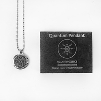 Collier Pendentif Énergie Quantique en Acier Inoxydable Ions Négatifs Logo Personnalisé CAMAZ CM8255 Noir Argent 37mm Vente en Gros Directe Usine