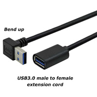 Haut/bas/gauche/droite Angle de 90 degrés USB 3.0 Cordon étendu USB 3.0 Câble d'extension mâle à femelle