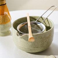 Ensemble de thé matcha classique en céramique de qualité supérieure, écologique et durable, boîte cadeau champignon, style japonais transfrontalier Instagram