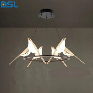 Lámpara Colgante Moderna y Creativa con 6 Luces <span class=keywords><strong>LED</strong></span> en Forma de Pájaro, Estilo Nórdico, Redonda, Giratoria, para Decoración del Hogar - Product Image 5