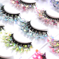 Faux cils dramatiques paillettes cils moelleux glisser reine sirène maquillage bricolage cils cils décoratifs