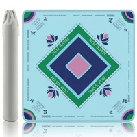 Tapis de jeu de Mahjong américain pliable, résistant à l'eau, écologique, avec motif géométrique en losanges imprimé par sublimation, surpiqué