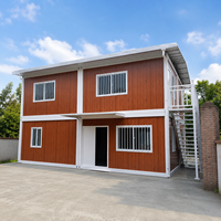 Maison conteneur préfabriquée à deux étages pour abri d'urgence en cas de catastrophe, dortoir modulaire préfabriqué à double étage pour le personnel