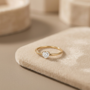 Lab Grown Heart <b>Solitaire</b> Diamond Prong Setting Women's Minimalist Wedding Anniversary Party <b>Ring</b> 14KT Yellow Gold Fine Jewelry - Product Image 1