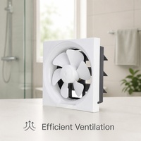 Ventilateur mural silencieux et économe en énergie pour cuisine et salle de bain, 10 pouces, 40W, 6 pales, installation facile, carré, blanc