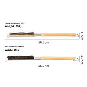 Brosse de nettoyage pour four à pizza de cuisine professionnelle, <span class=keywords><strong>fil</strong></span> de cuivre avec raclette, outil d'entretien pour pierre réfractaire - Product Image 3
