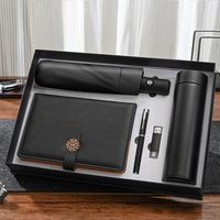 Ensemble de carnet de notes A5 de luxe personnalisé FX, couverture rigide en cuir, journal d'affaires avec stylo, tasse thermos, parapluie et boîte cadeau, offre promotionnelle