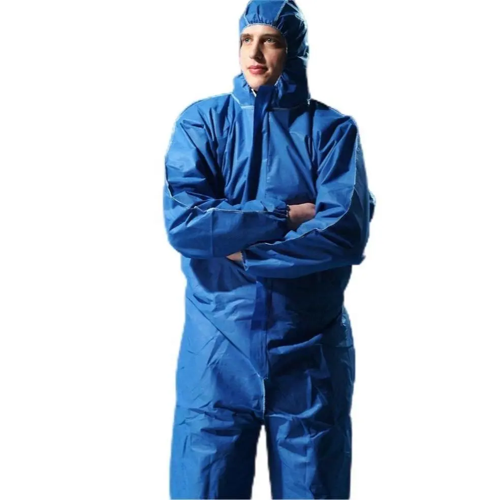 Loại 5 6 màu xanh dùng một lần Coverall quần áo an toàn hazmat phù hợp với