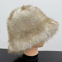 Chapeaux Bob en Fausse Fourrure Moelleuse à Dégradé de Couleurs pour Femme, Chapeau d'Hiver Chaud et Doux à Large Bord, Casquette Panama en Fourrure pour Femme, Chapeau de Pêcheur en Fourrure