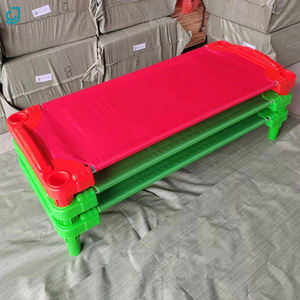 Cuna Jingchen de Alta Gama Apilable y Colorida para Guardería y Preescolar con Tela Superior para Niños y Bebés, Set de Cama Estándar - Product Image 3