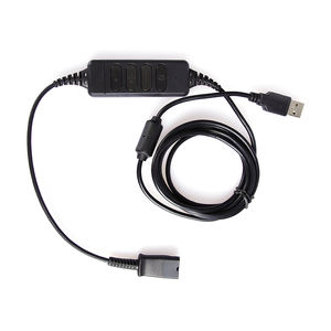 Câble adaptateur <span class=keywords><strong>USB</strong></span> QD pour casque de centre d'appels avec contrôle du volume et fonction muet compatible avec <span class=keywords><strong>Plantronics</strong></span> ou Jabra - Product Image 2