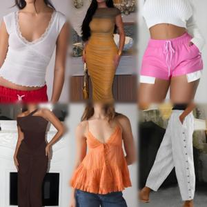 2026 Apparel Stock Factory Wholesale Bulk Women's Dresses Shirts Tops Pants Bulk Used <b>Clothes</b> - Product Image 3