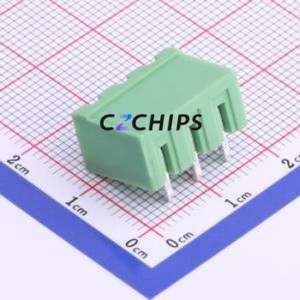 XY2500R-B-5.00-3P Plug-in Terminal Block Bent Lead Through Hole,P=5mm Connector Board-to-Board / Socket - Closed 1x3P 5mm Green - Product Image 2