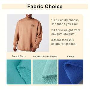 Heavyweight French Terry Pullover Baggy Sport Plain DTG Silk Screen Print <b>Crewneck</b> Men's Hoodies & Sweatshirts Men's Hoodies - Product Image 2