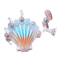 Support magnétique professionnel pour faux ongles en forme de coquille de sirène Laser Aurora – Outil de présentation pour salon de manucure