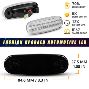 2 uds para <span class=keywords><strong>Fiat</strong></span> Panda 169 Grande Punto <span class=keywords><strong>Evo</strong></span> Doblo <span class=keywords><strong>Fiorino</strong></span> Linea Idea Citroen LED indicador de posición lateral lámpara repetidora - Product Image 5