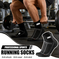 Chaussettes de sport personnalisées pour hommes, logo personnalisé, ventilation en maille, chaussettes athlétiques antidérapantes
