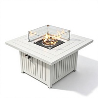 Table de foyer carrée en aluminium pour chauffage extérieur avec gaz BTU 55000-65000 Modèle ULC-FP42-D-E