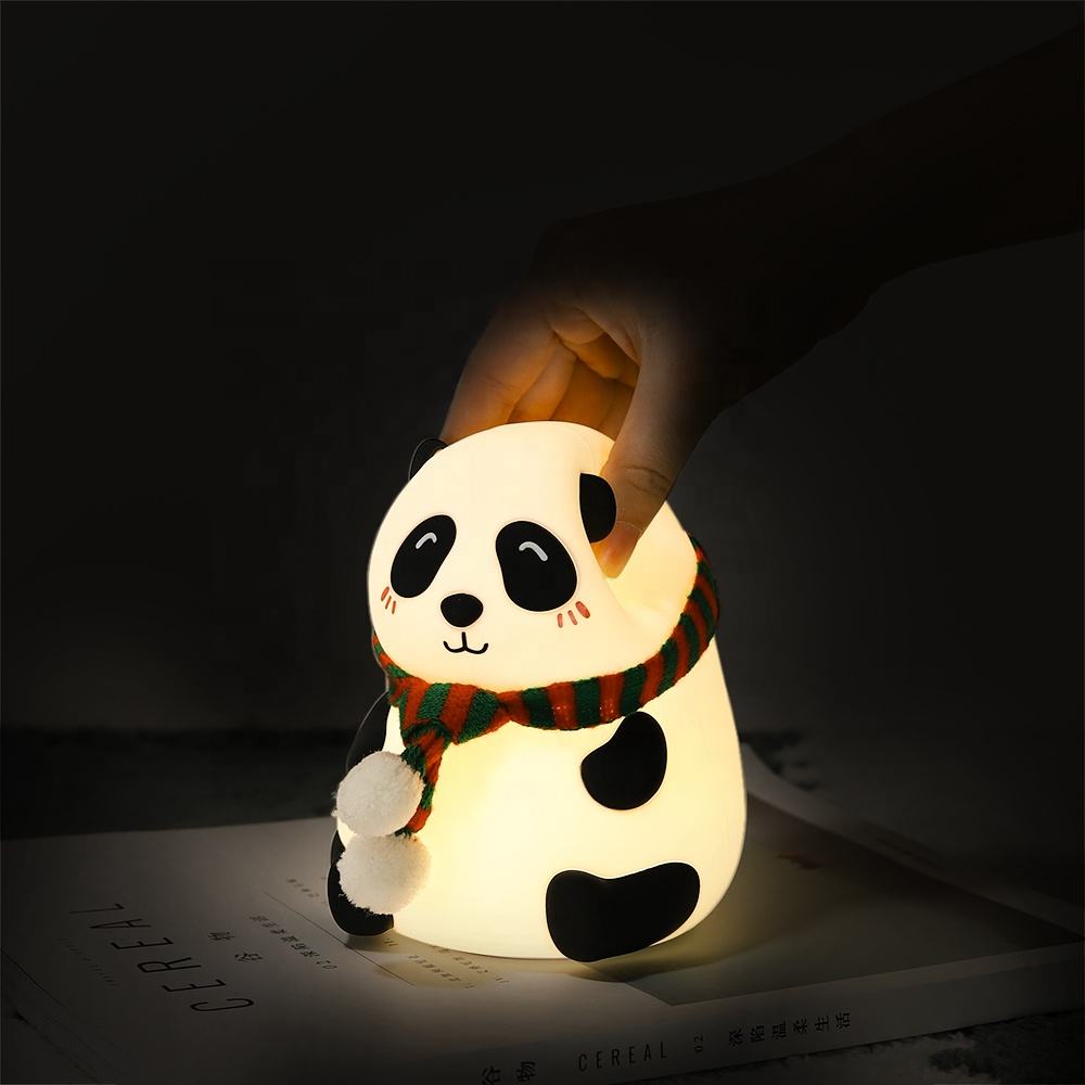 Cartoon Color Changing Animal LED Bedside Lamp Silicone Night Light Panda