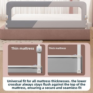 Barrière de lit bébé sans installation requise, barrière de sécurité réglable anti-chute pour enfants, tout-petits, nourrissons, maille respirante - Product Image 5