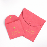 Sac à rabat en cuir microfibre véritable de luxe, logo personnalisé en relief, pochette organisatrice de bijoux