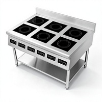 Équipement de cuisine commerciale, plaque à induction haute puissance 3500W/5000W*6 brûleurs