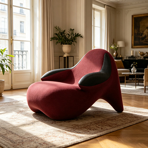 Fauteuil de détente moderne de luxe léger, forme citrouille unique, en tissu ou cuir personnalisé, pour la maison, le balcon, la chambre ou le salon - Product Image 4