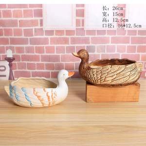 MSH Wholesale Coarse Pottery <strong>Duck</strong> Succulent <strong>Planter</strong> Pot for Backyard Decoration - Product Image 2