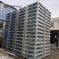 Caisses en acier de grande capacité, empilables et pliables, en acier doux Q235, pour un stockage gain de place