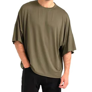 เสื้อยืดผู้ชายไซส์ใหญ่ สีพื้น ผ้าฝ้าย 100% แขนสั้น คอกลม สวมใส่สบาย สีเรียบ ทรงปกติ ระบายอากาศได้ดี ผ้าถัก 190 GSM - Product Image 1