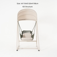 Fauteuil suspendu d'extérieur Horika Luxury Garden, en corde tressée, avec auvent, structure en aluminium, pour jardin, terrasse, modèle simple.
