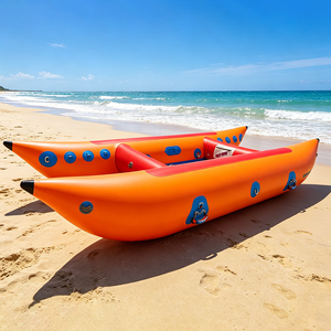12 Catamarans à pagaies sans cadre, radeau, bateau banane double, bateau gonflable tractable, yacht sportif, PVC, pour parc aquatique, surf en mer, pêche et sports nautiques - Product Image 4