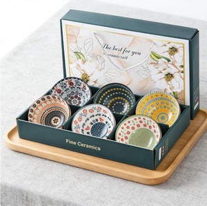 Bohemian Style 4.5 Inch Bowls Ceramic Tableware Gift <b>Set</b> Cereal Soup Rice Serving Bowl <b>Set</b> - Product Image 6