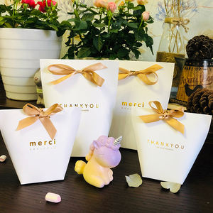 Boîtes cadeaux pliantes, sacs, papier français <span class=keywords><strong>Merci</strong></span>, sac cadeau de Noël - Product Image 5