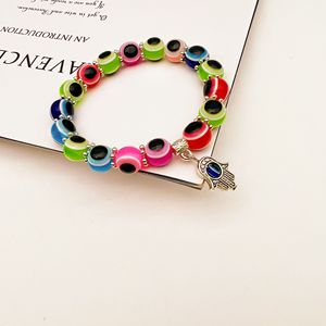 Pulsera Elástica de Resina con Cuentas de Ojo de Diablo Coloridas, Joyería Retro con Encanto, Regalo para Mujer, Accesorios de Moda, Origen Yiwu - Product Image 4