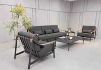 Ensemble de canapés d'extérieur, minimalisme moderne, en alliage d'aluminium mobile, pour balcon, cour, villa, jardin, terrasse, ensemble de café de détente