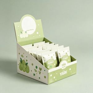 YARK Gummy Candy Display <b>Box</b> Self-Erecting Paperboard Packaging Eco-Friendly Four-Color Printed Trapezoid Shape - Product Image 1