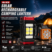 Lanterne solaire de camping portable, 8 LED, projecteur, lumière de travail COB double face, rechargeable par USB, batterie externe pour lampe d'urgence en extérieur