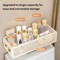 Étagère de rangement pour toilettes en fer épaissi, organisateur de salle de bain sans perçage, antirouille, pour usage domestique