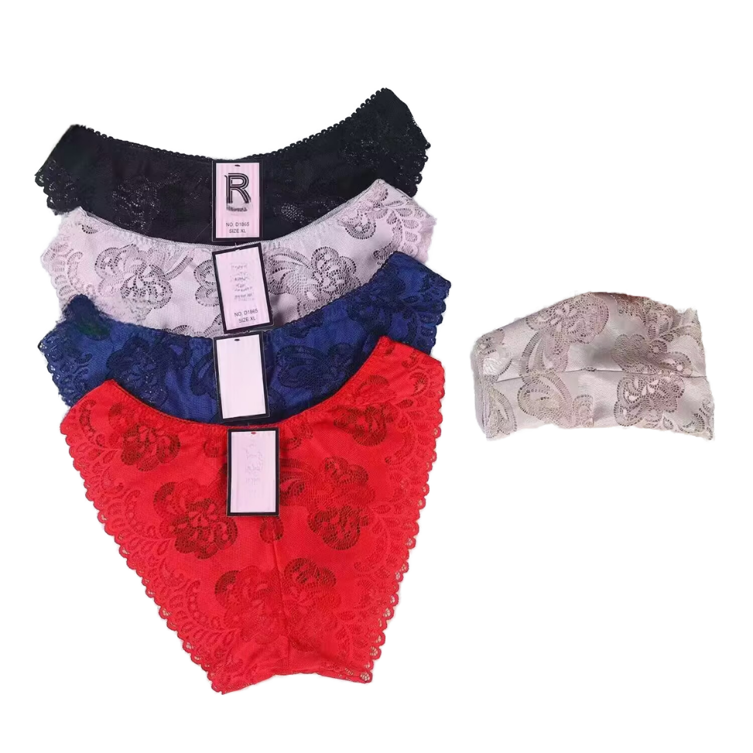 Ribbed Knitted Cotton Lace Hipster Solid Color Black Mid-Rise Anti-Bacterial Eco-Friendly for Cheap Wholesale Price Dozen Pack