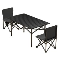 Ensemble table et chaises pliantes portables rectangulaires pour l'extérieur, style décontracté, pour camping, table à roulettes, maison, cour, barbecue