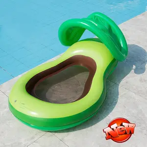 Inflatable Avocado Pool Float Seashell Floatie with Ball Water Fun Large Summer Beach Swimming Floaty Party Toys for Adults